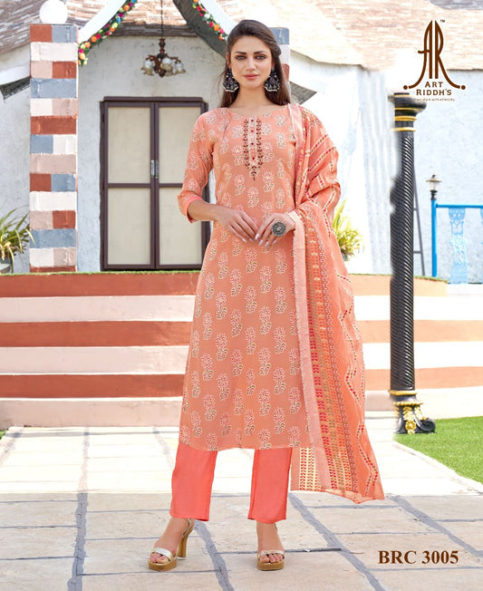 Artriddhs brasso orange kurti pent sets