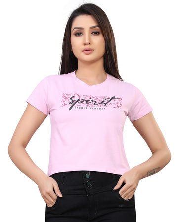 baby pink women classy crop-top