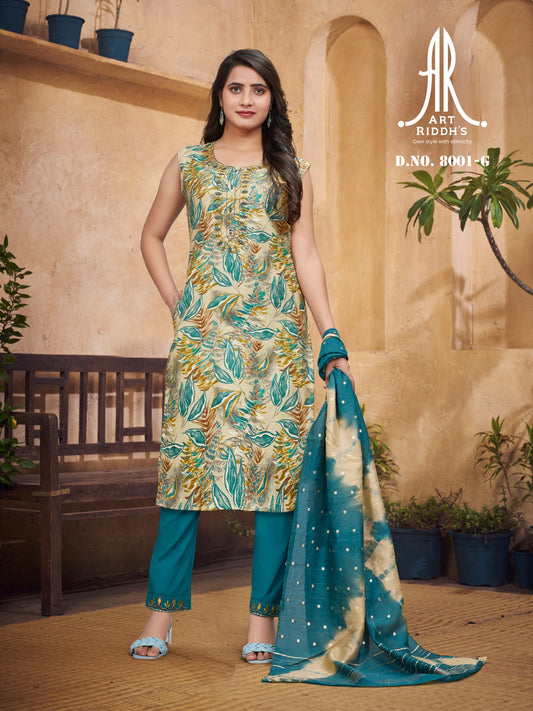 latest trendy collection of printed kurti sets with banarasi duppta