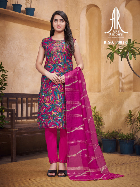 sleeve less modal printed collection of kurta sets