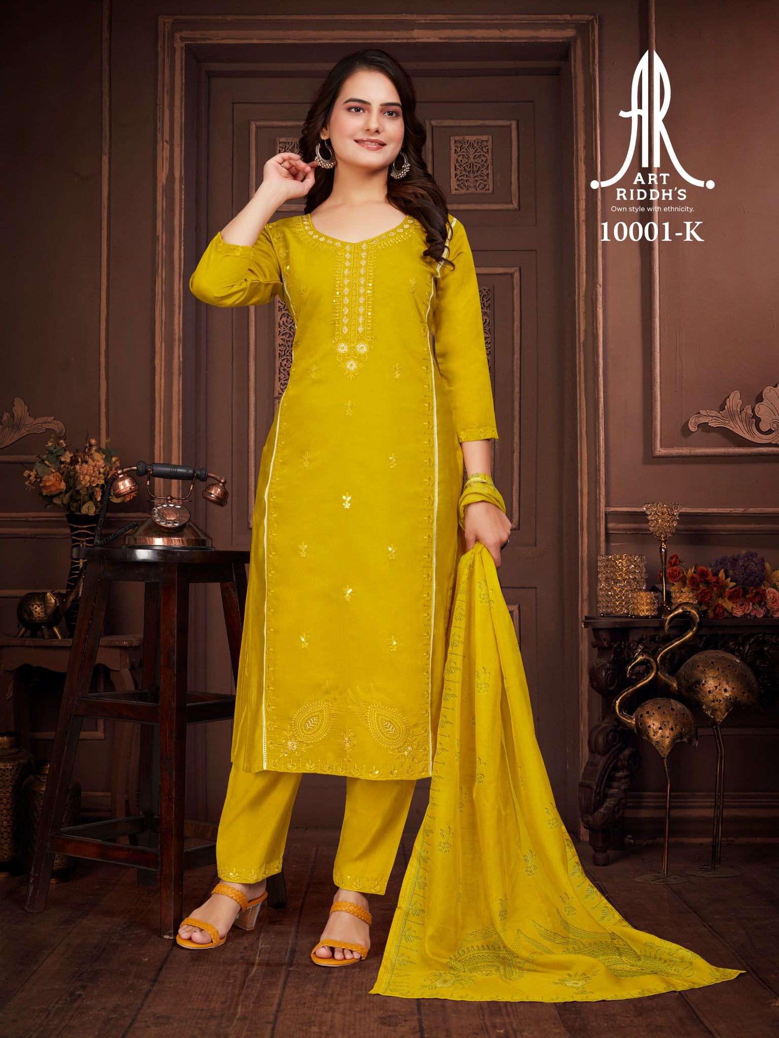 Indian ethnic yellow kurti sets collection