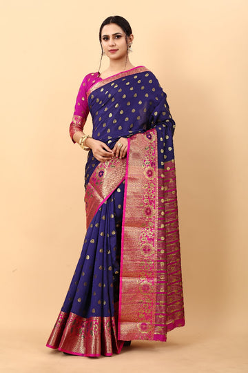 nx 124 Soft Silk saree with zari &nbsp;weawing design