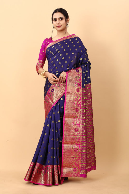 nx 124 Soft Silk saree with zari  weawing design