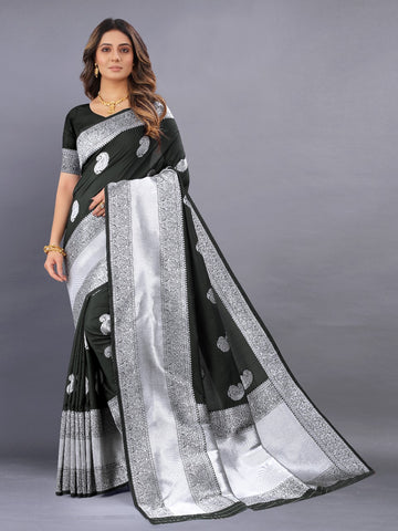 nx 135 black Soft Silk saree with zari &nbsp;weawing design