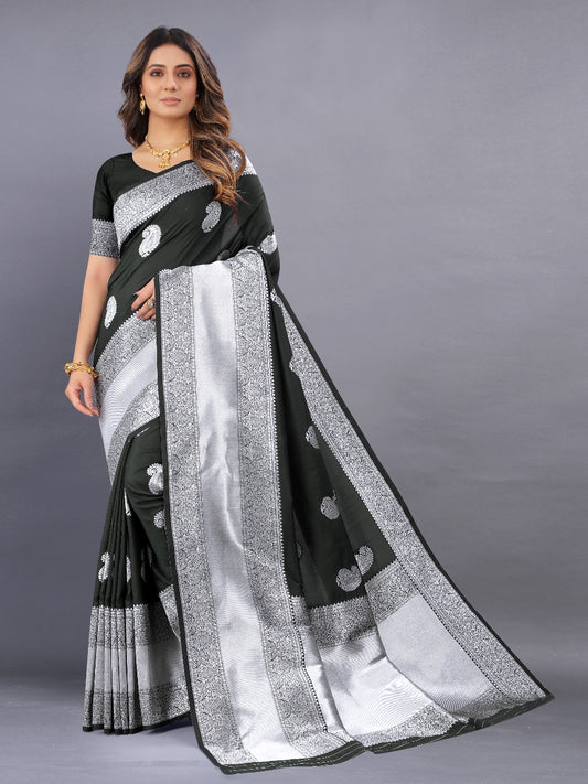 nx 135 black Soft Silk saree with zari  weawing design