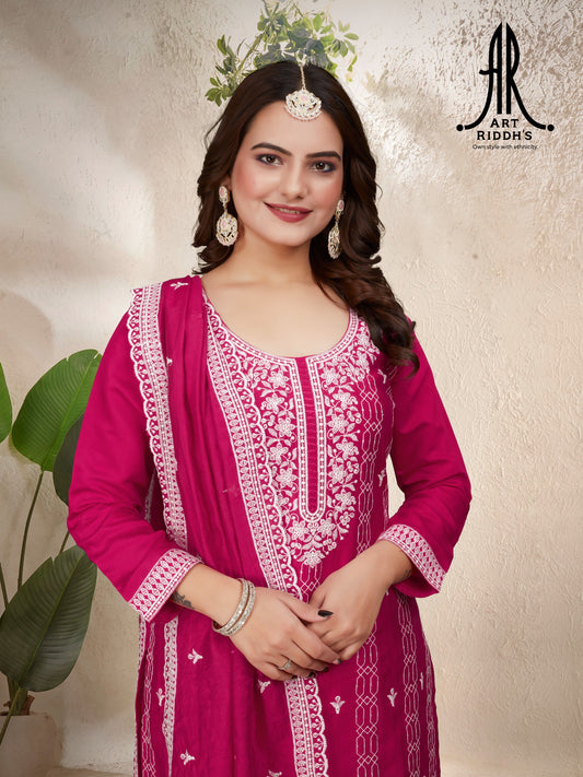 pink lakhnavi kurta sets in wholesale price