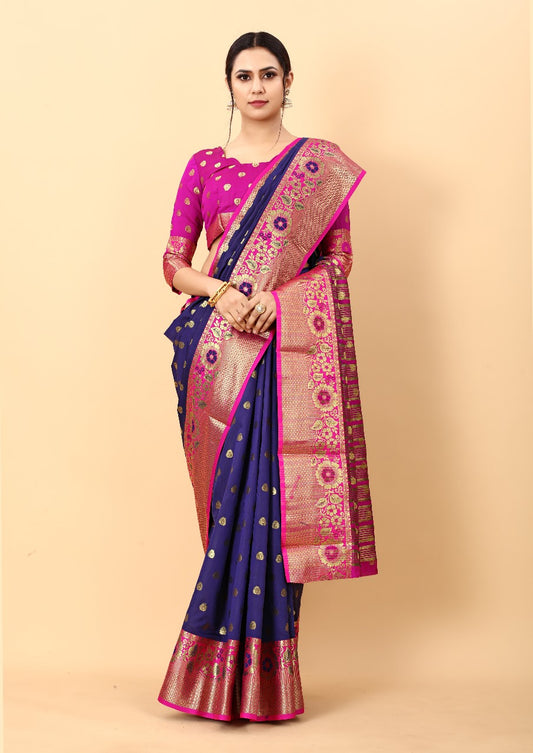 nx 124 Soft Silk saree with zari  weawing design